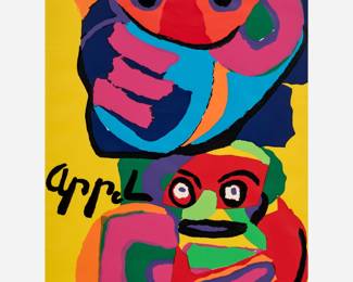 112.  Karel Appel (after) "Faces" (1973 Serigraph)