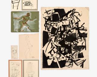 233. Larry Bakke Assorted Sketches and Paintings on Paper (ca. 1958)