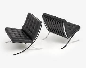 23.  Mies van der Rohe for Knoll, Pair of Barcelona Chairs