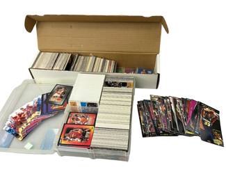 Plastic Box of NBA Cards Victory Hoops Sets + Long Box of More Basketball