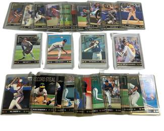 Leaf 1991 Gold Leaf Accent Cards in Sleeves & Hard Plastic Cases Stack