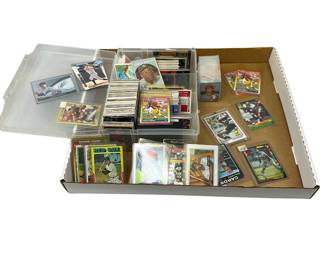 lastic Sorted Box of Sleeved Baseball Football Mixed Sports & Makers + TOPPS Baseball Stickers Set