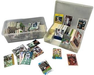 2 Containers NFL Football Trading Cards Sorted and Loose
