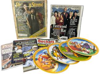 Vintage McDonald's 1977 Plastic Four seasons Melamine Plates + Rolling Stones Fleetwood mac + Sport