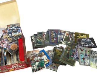 Sleeved NFL Trading Cards Troy Aikman Emmitt Smith Many More + Score Cards & Sealed Super Bowl X