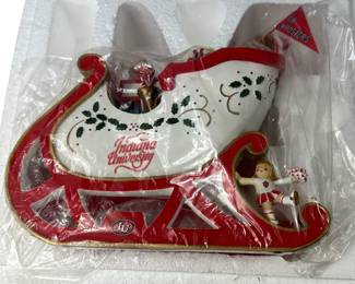 IU Indiana University: Christmas Sleigh Figure Decoration in Original Box