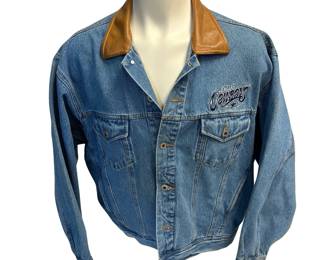 Dallas Cowboys: ProElite Denim Jacket Leather Collar Size XL Embroidered Back