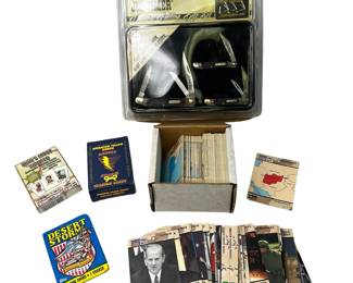 New Old Timer Pocket Knives + Desert Storm Trading Cards Sorted in Box +Sealed Packet & Iraq's Most