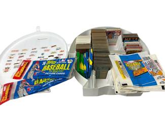 Vintage Baseball Shaped MLB Card Totes with Cards TOPPS Wax Packs Wax Wrappers & More