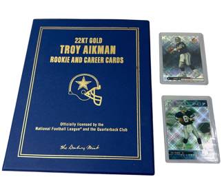 Troy Aikman 22 KT Gold Danbury Mint Rookie And Career