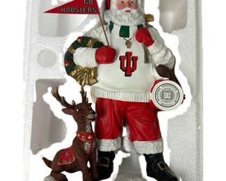 IU Indiana University: Santa Christmas Figure Decoration in Original Box
