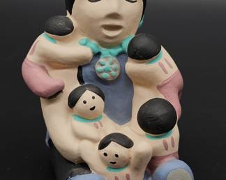 Navajo Storyteller Clay Pottery, Southwestern Art