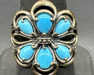 925 Silver & Sleepy Beauty Ring, Sz 7, TW 8.24g