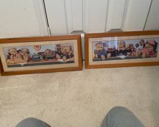 Teddy bear wall art.