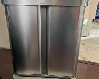 simple human recycling container with 2 separate compartments