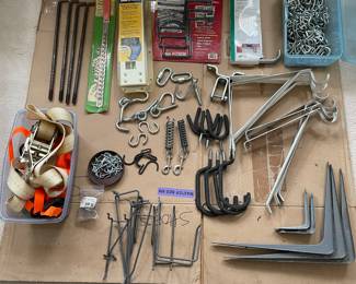 Various hooks, shelf supports, winch straps?