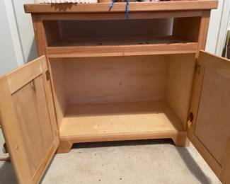 Cabinet with doors open.