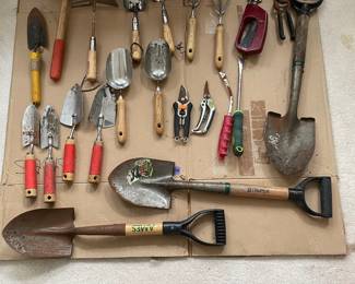 Garden tools, camping shovels, plant clippers