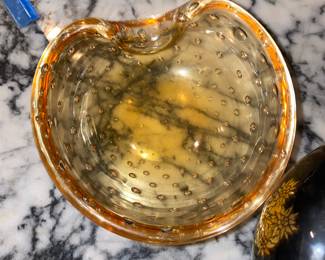 Honey Bubble Glass Ashtray