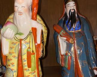 Chinese Porcelain Shou Xing Figurinem, Chinese Porcelain Fu Figurine 
