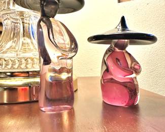 Pair of Blown Glass Chinese Figurines
