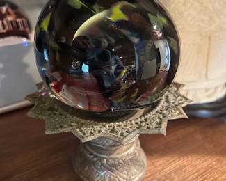 Multicolored Blown Glass Sphere
