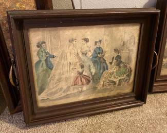 Victorian Print of Women Getting Ready with Bride