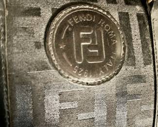 Fendi Black Monogramed Travel Bag/Duffel Bag