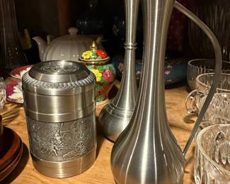 Art Deco Silver Tone Pitcher