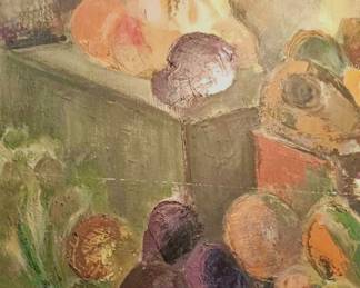 Abstract Still Life Oil Painting of Fruit Arrangement by Arun