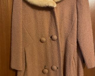 Brown Teddy Texture Evening Coat with Fur Collar