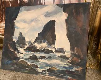 Coastal Oil Painting by Burln W