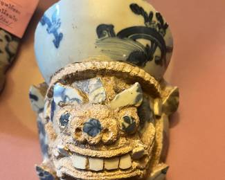 Thai Mosaic Pottery Sculpture of Foo Dog