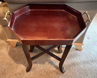 Octagonal Oval Mahogany Tray Top Table