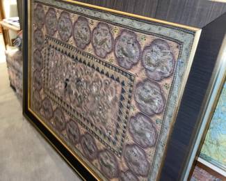Framed Burmese Kalaga Tapestry