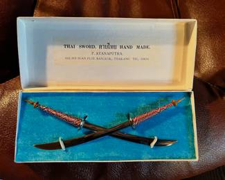 Hand Made Decorative Thai Swords - P. Anyanaputra