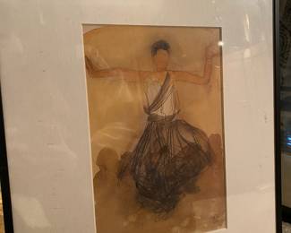 (1840-1917) "Dancer from Cambodia" Lithograph by August Rodin