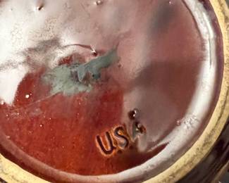 Brown Glaze Stoneware USA Casserole Bean Pot 