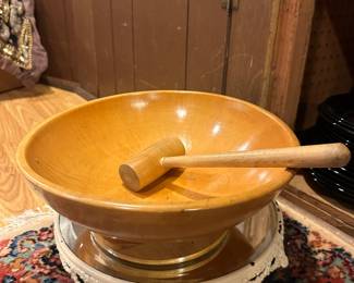 Myrtle Hand Carved Wood Pedestal Bowl - Made in Oregon