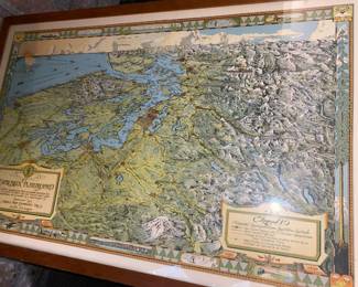 Circa 1930 The Evergreen Playground Framed Map