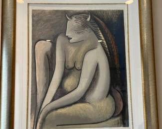 Wifred Lam - A fantastical abstract nude study of a female satyr or Minotaur 