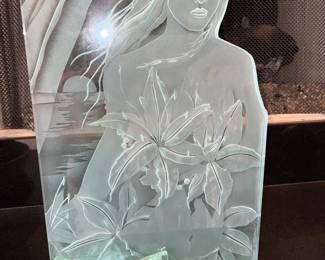 Tropical Woman Art Glass