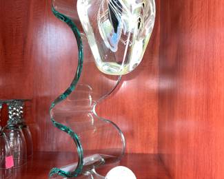 Abstract Art Glass, Signed