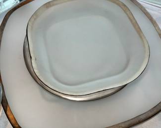 Silver edged plates