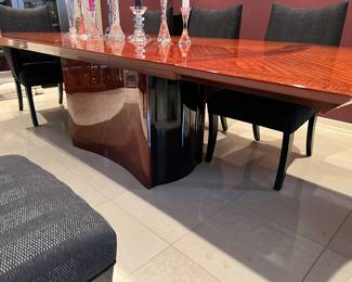 Dining room table and candlesticks