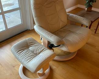 Ekornes chair and ottoman