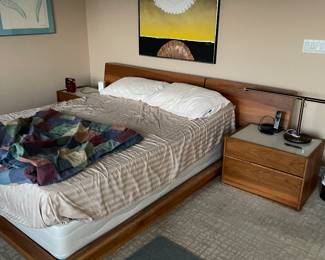 Westnova of Norway Queen size Bed - two bed side tables - the bed has some chew marks on the base as you can see in the picture - Priced to sell!