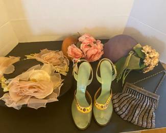Vintage Hats, Shoes, And A Little Handbag