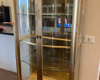 Gorgeous Gold Henredon Lighted Cabinet