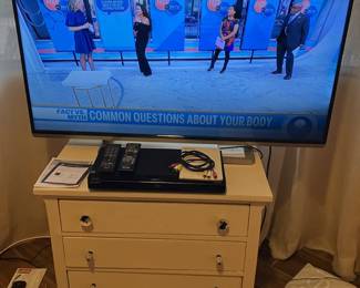 50 Inch Toahiba TV with Sony BluRay and Cabinet